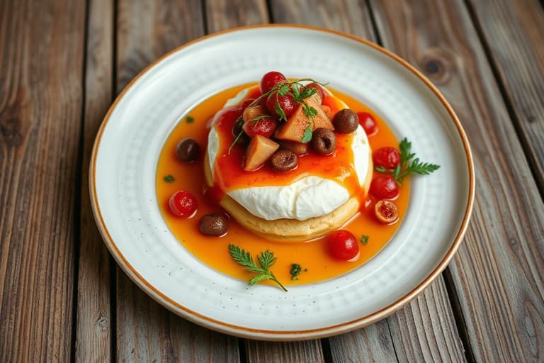 Ricottatærte med tørket fruktkompott