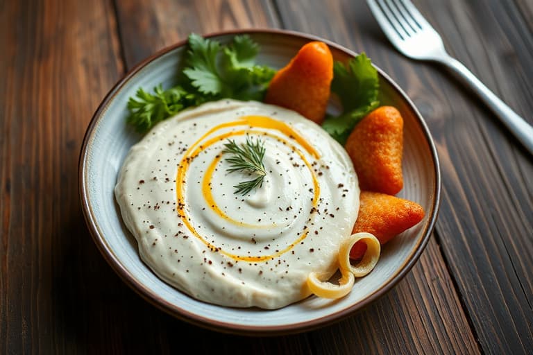 Kremet hvit bønne-dip