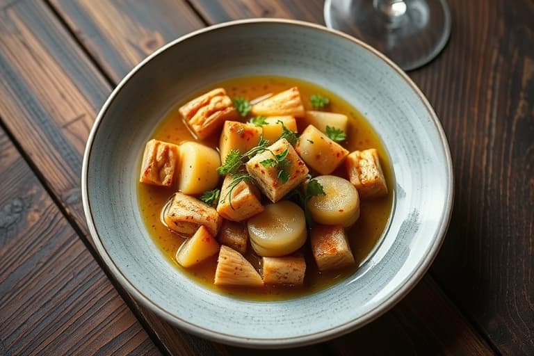 Søtpotet- og pølselaps med timian