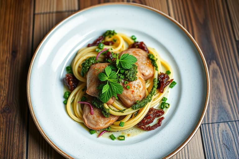 Stekt lammelår med pesto, radicchio og sjalottløk