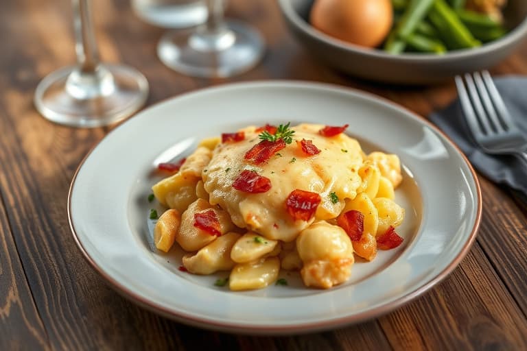 Potetgrateng med gouda og bacon