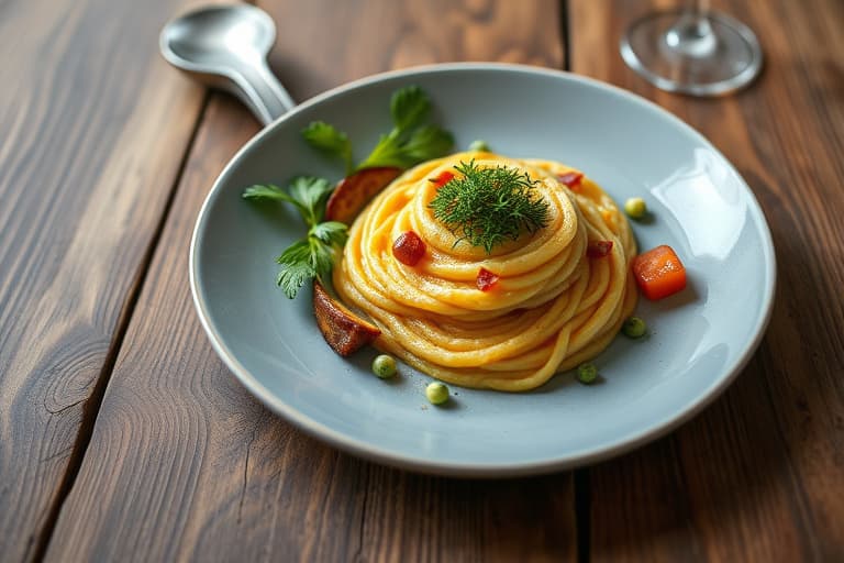 Polentakake med pinjekernesaus