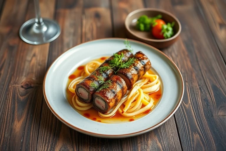 Grønnsaker glasert med balsamicoeddik