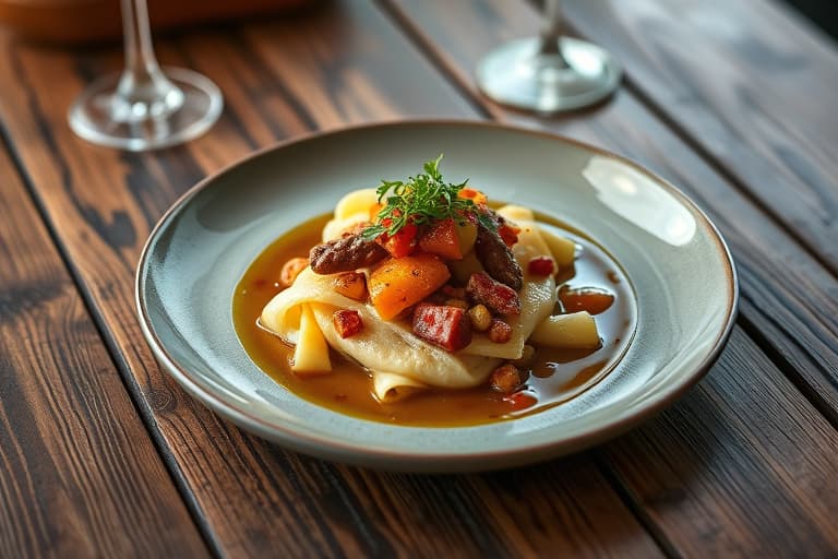 And med valnøtt- og sherryvinaigrette