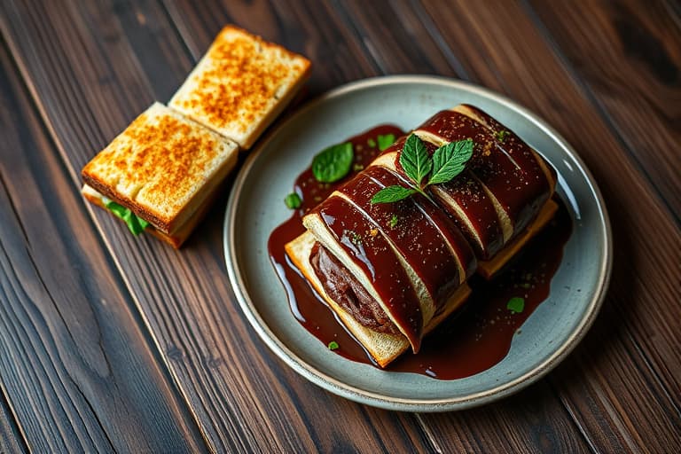 Triple-chokoladekjeks og jordbæris-sandwiches