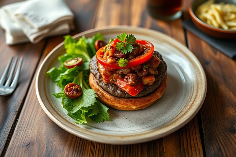 Grønn chili-osteburger-topping