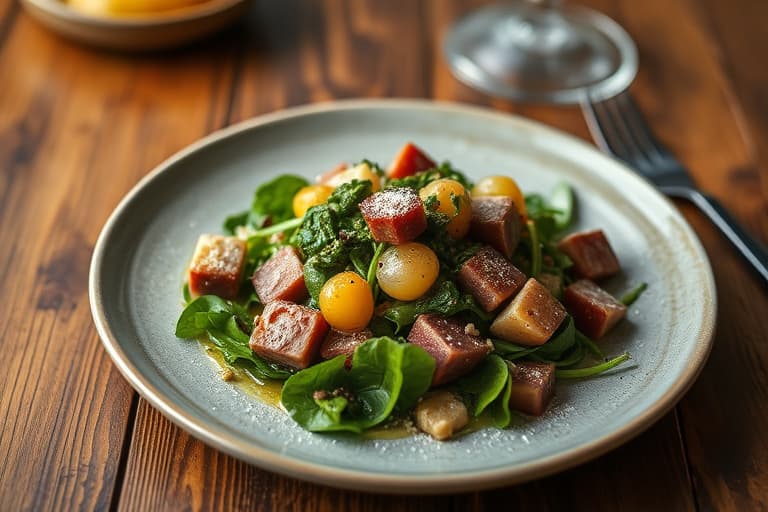 Grønn bønnesalat med potet og purre