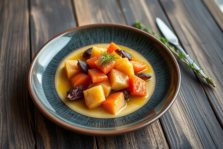 Eple- og ferskenskompott