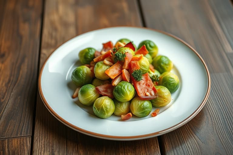 Lemony Brussels Sprouts med bacon og brødsmuler