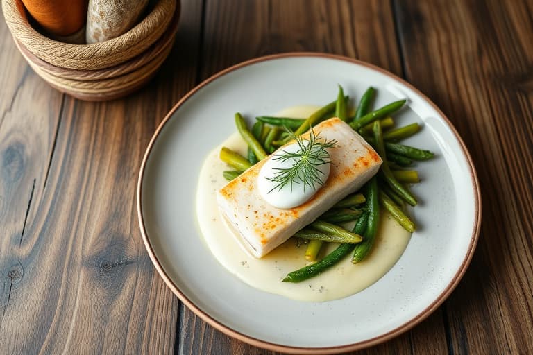 Pocherte laksefileter med dill og crème fraîche