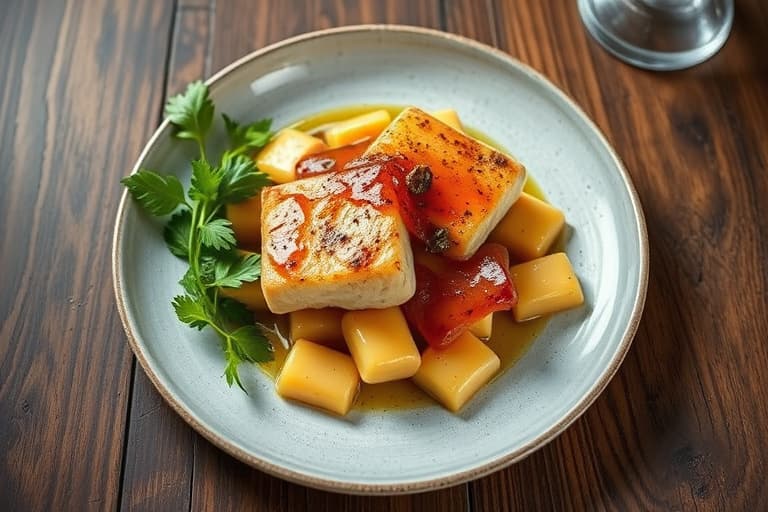 Glaserte svinekoteletter med krydret løkmarmelade