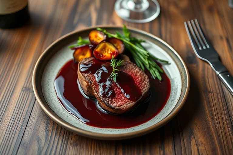 Panestekt filet mignon med cabernet-saus
