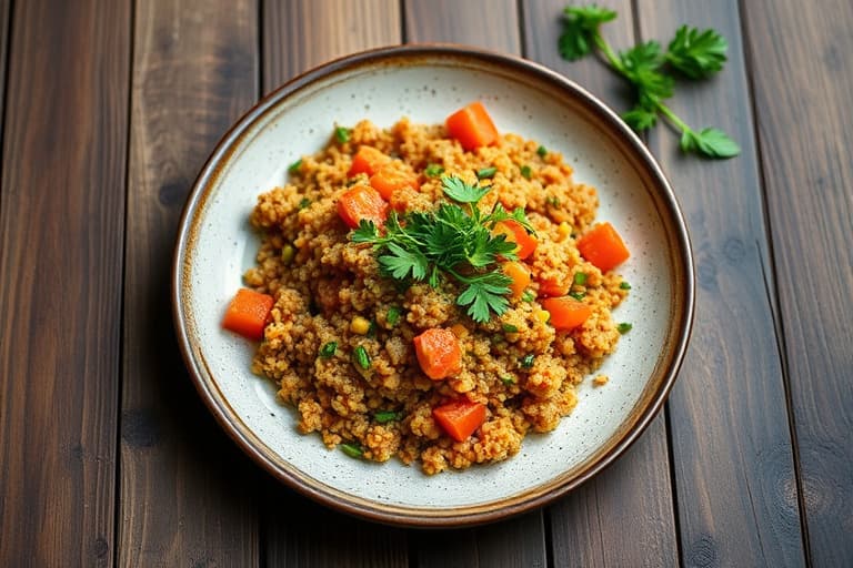 Røstede paprika-halvdelene fylt med bulgur og spinat