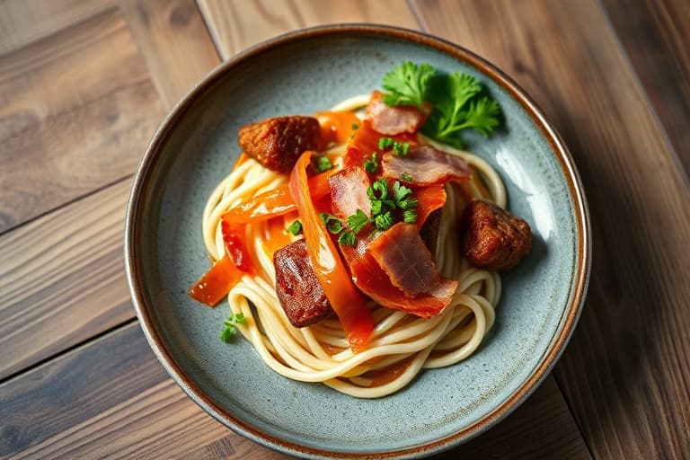 Kylling braisert i kimchi med bacon