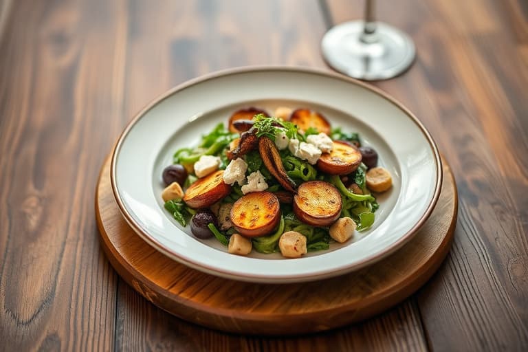 Spinat- og auberginesalat med fetaost og grillede auberginer