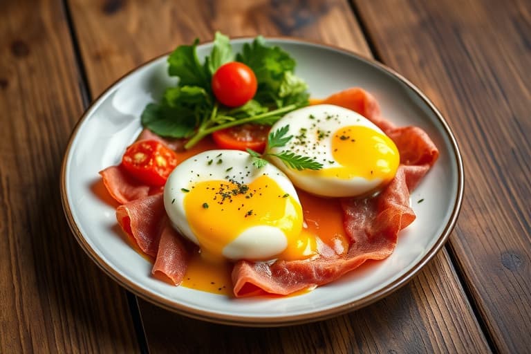 Poached Eggs med prosciutto