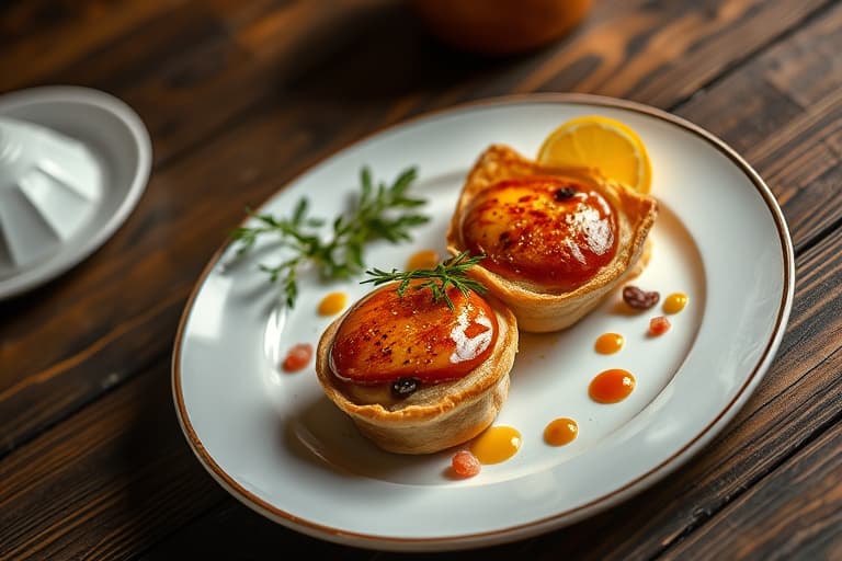 Pære- og pistasjpuffpastrytartletter