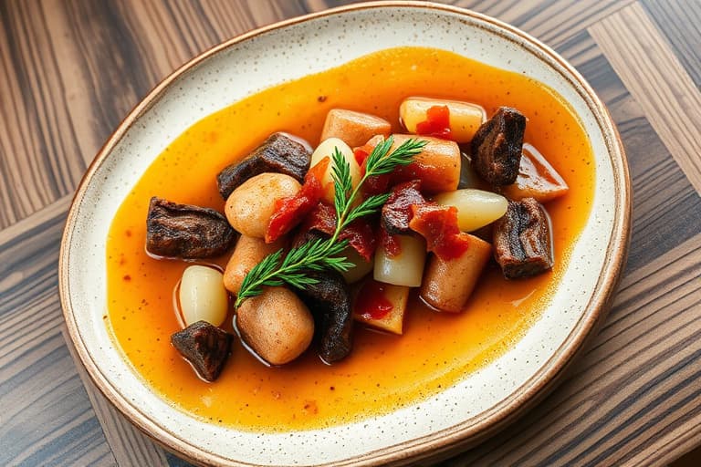 Tyrkisk gryte med villris, crimini-sopp og pancetta