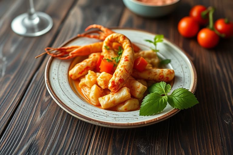 Krabbe og ovnsbakt rød paprika-strata