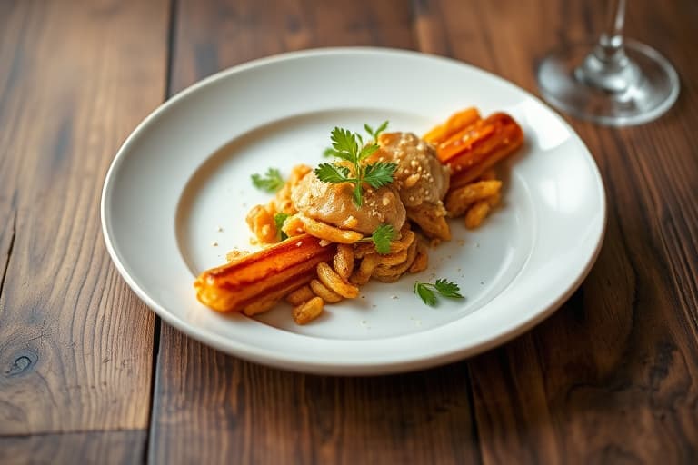 Friterte kornspiraler med honning, sesam og valnøtter