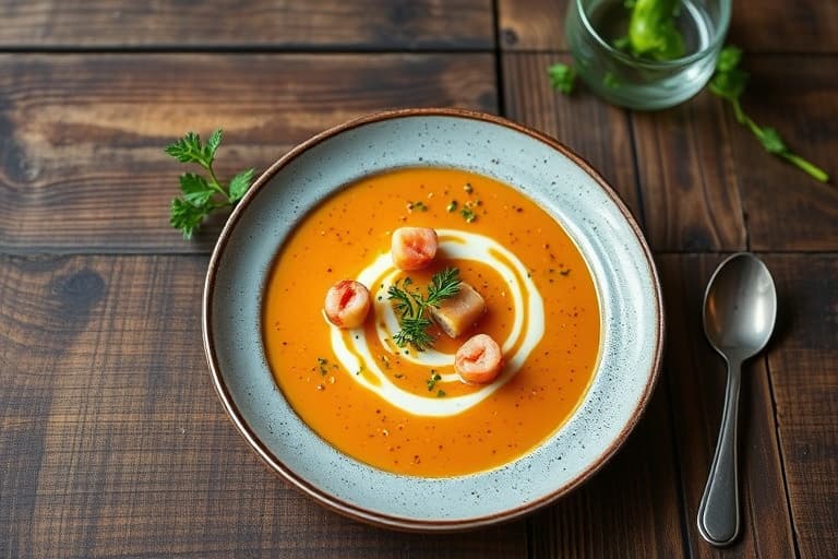 Steinfruktgazpacho med kamskjell