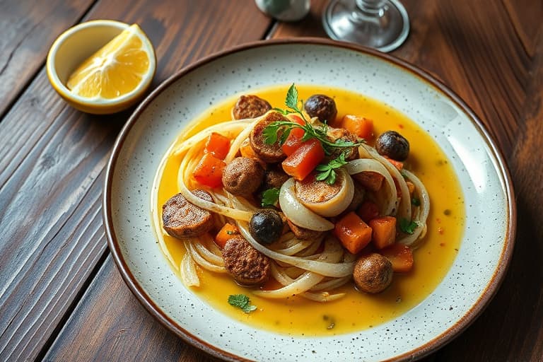 Kald ertebuljong med sitronkrem