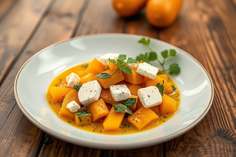 Sommergressalat med squash, fetaost og ristet bokhvete