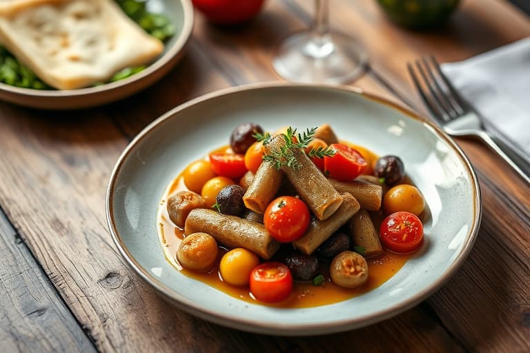 Mosede poteter med soltørkede tomater