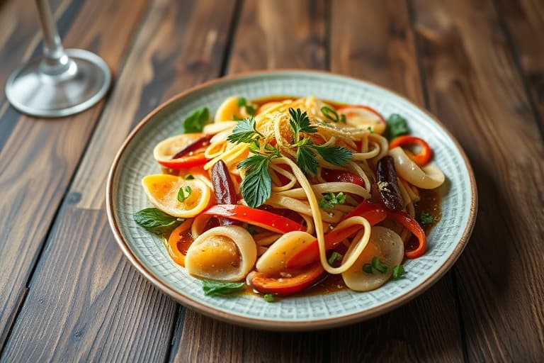 Oransje streamer-salat