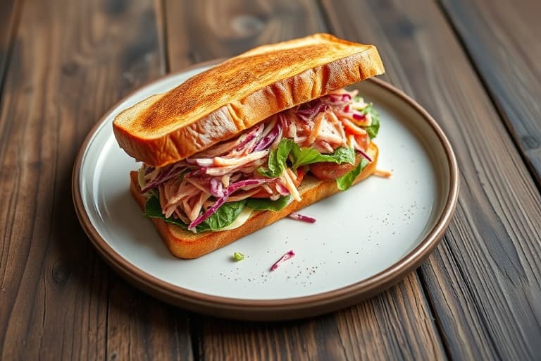 Kikertsalat-sandwich med kremet gulrot- og reddikslaw