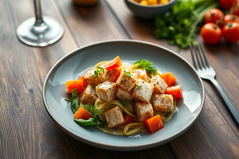 Grain-salat med tomat, tunfisk og kapers