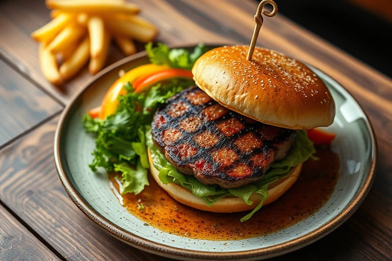 Grillede, falske pølseburgerbiffer