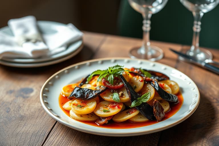 Ristede balsamico-marinerte rødløk