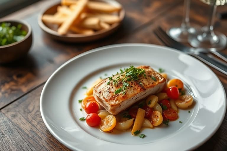 Langtidsstekt kamskjell med fennikelsalat