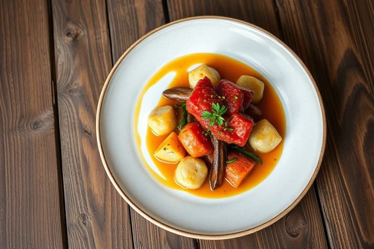 Rostet kalkunbryst med poteter, grønne bønner og sennepspannsaus