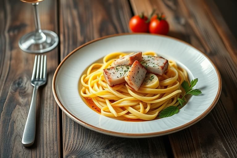 Perciatelli med tunfisk, kapers og tomater