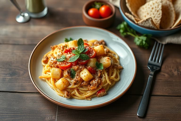 Potet- og makaroni-gratin