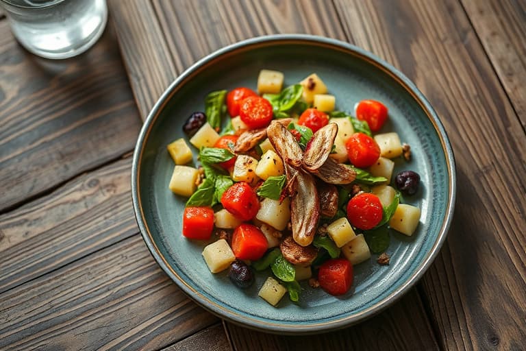 Røkt østers- og potetsalat med ruccula