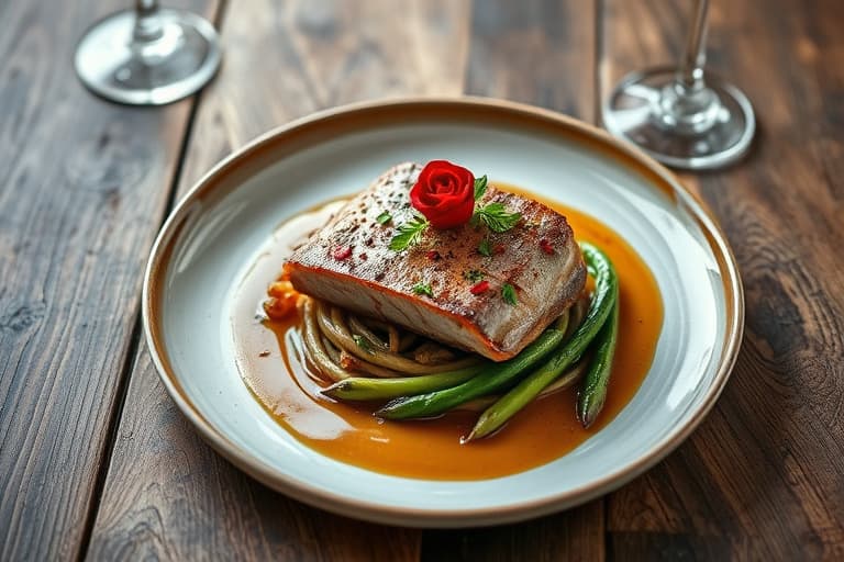 Stekt laks med smør av rosiner og kapers