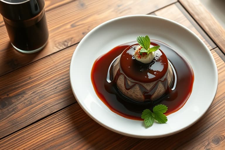 Stout-iskrem med kakaosirup