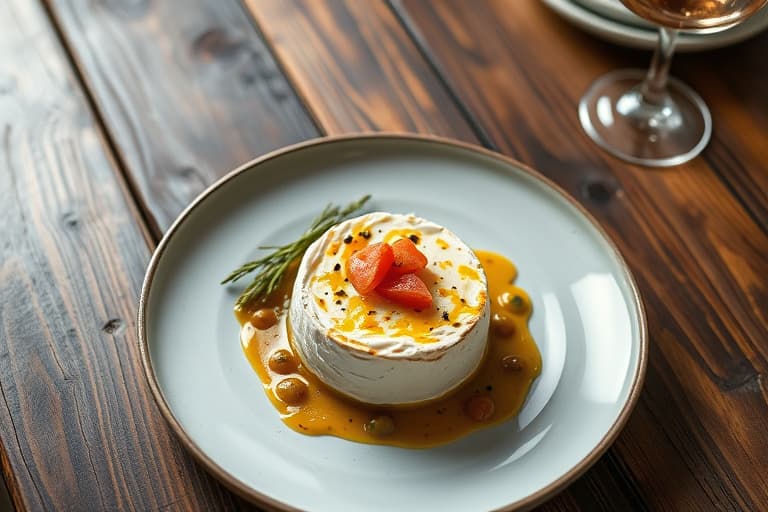 Bakt camembert med timian og hvitløk