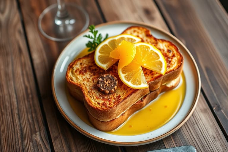 Sitron- og bringebær-french toast-strata