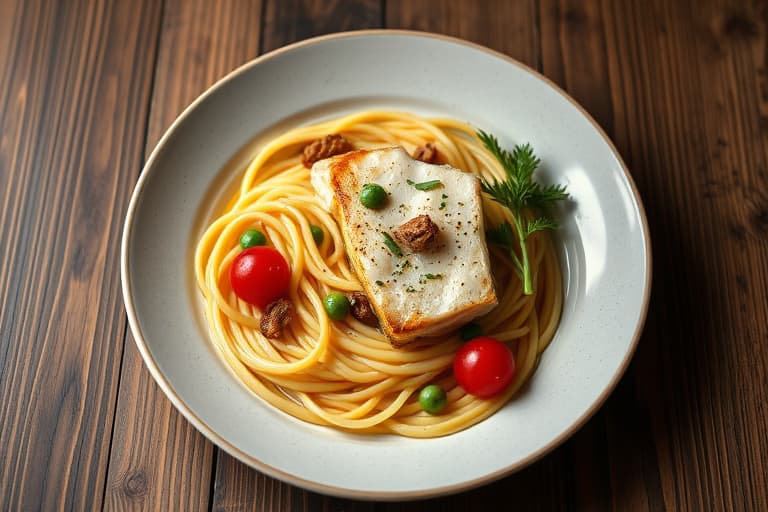 Linguine med tunfisk, kapers og rosiner