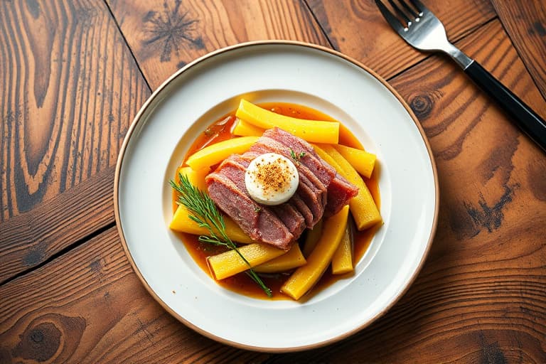 Ham og Yukon Gold-potetkaker