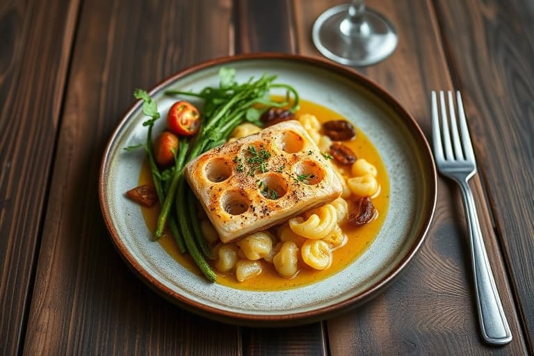 Kronerost av svin med lady-äppler og sjalottløk