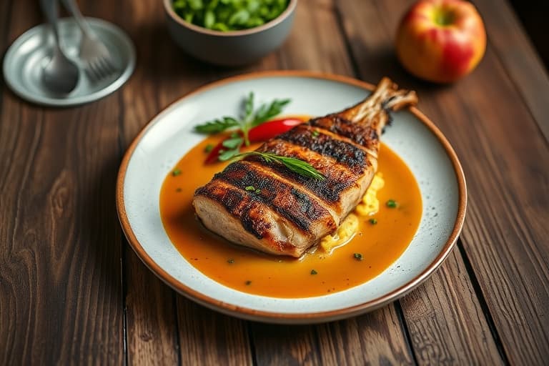 Stekt laks med appelsinglasur