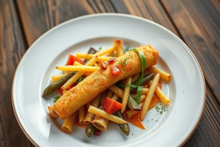 Friterte maiskolber med røkt pølse