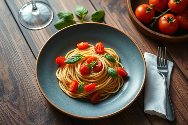 Tomat- og basilikumpasta