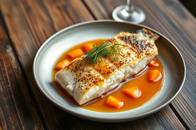 Laks med sukkererter, gule paprika og dill-pistasj-pistou