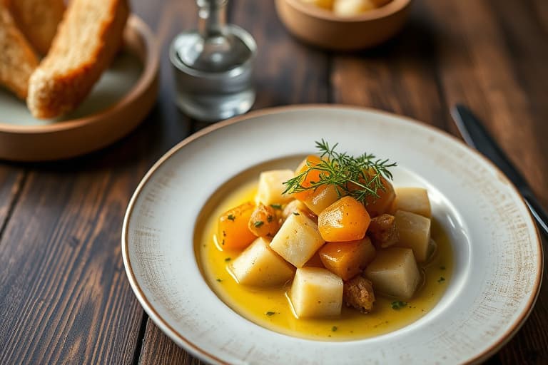 Poteter med persille og vårløk